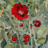 Ewa Rutkowska -Kwiaty 8 - 2017 akryl - płótno 50 x 70 cm